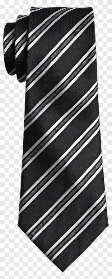 Black And White Striped Necktie PNG