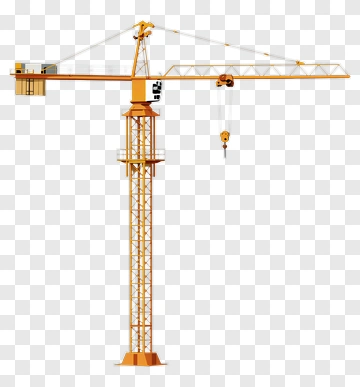 Yellow Tower Crane PNG