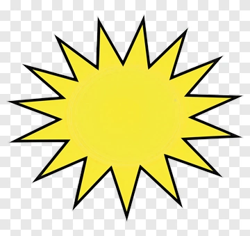 Yellow Starburst Comic Effect PNG