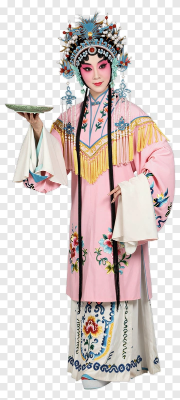 Peking Opera Performer In Pink Costume PNG