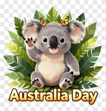 Koala Celebrating Australia Day PNG
