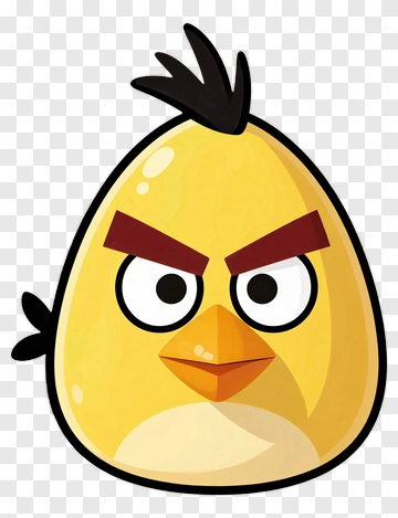Yellow Angry Bird Character PNG