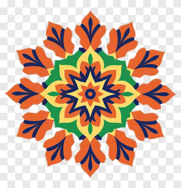 Vibrant Mandala With Floral Symmetry PNG
