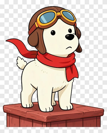 Puppy Aviator In Goggles And Scarf PNG