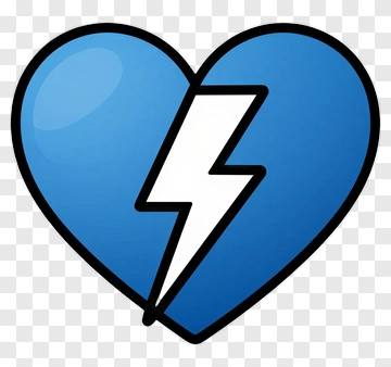 Heart With Lightning Bolt PNG