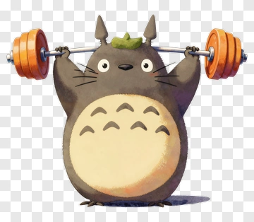 Totoro Lifting Barbell PNG