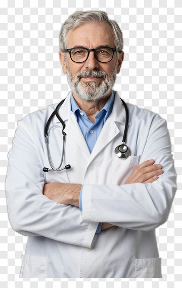 Senior Doctor With Stethoscope PNG