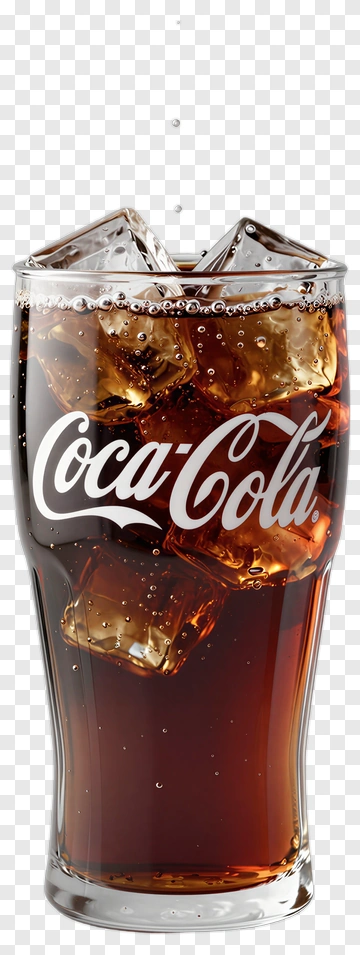 Coca-Cola In A Glass With Ice PNG