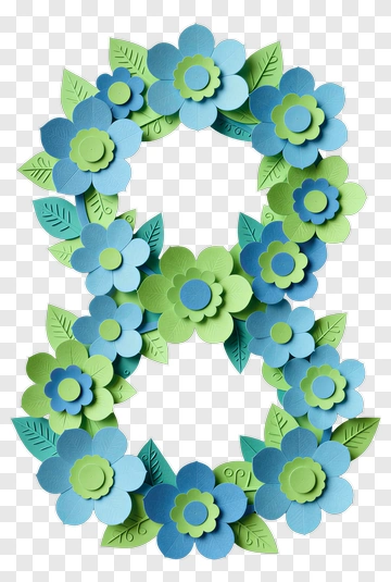 Paper Flower Number Eight PNG