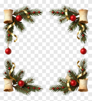 Festive Wreath Ornamental Frame PNG