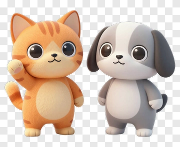 Cute Cartoon Cat And Dog PNG