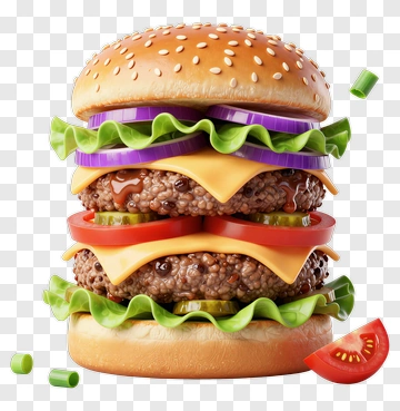 Delicious Double Burger PNG