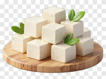 Fresh Tofu With Green Leaves PNG