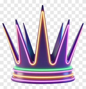 Neon Crown With Multi Color Lights PNG