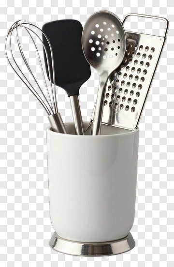 Kitchen Utensils In White Cylinder PNG