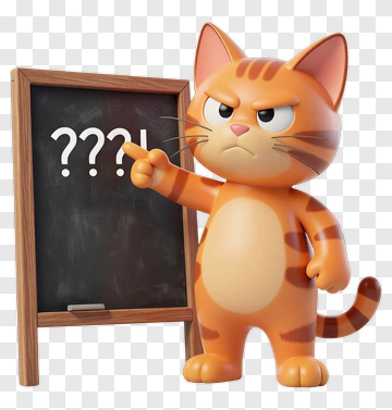 Orange Cat Teacher Pointing At Blackboard PNG