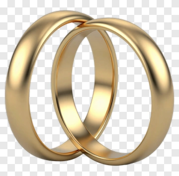 Interlocking Gold Wedding Rings PNG