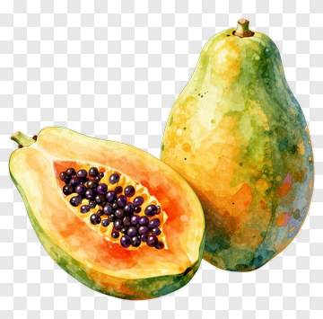 Fresh Papaya Fruit With Seeds PNG