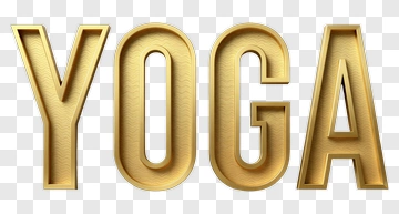 Golden Yoga Letters PNG