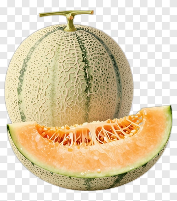Cantaloupe Melon Sliced And Whole PNG