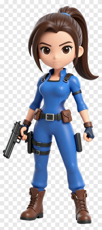 Female Agent In Blue Suit PNG