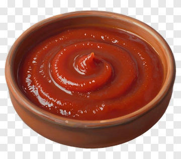 Red Ketchup In A Clay Bowl PNG