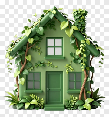 Green House Covered In Ivy PNG