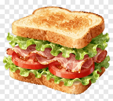 Watercolor Sandwich With Bacon And Tomato PNG