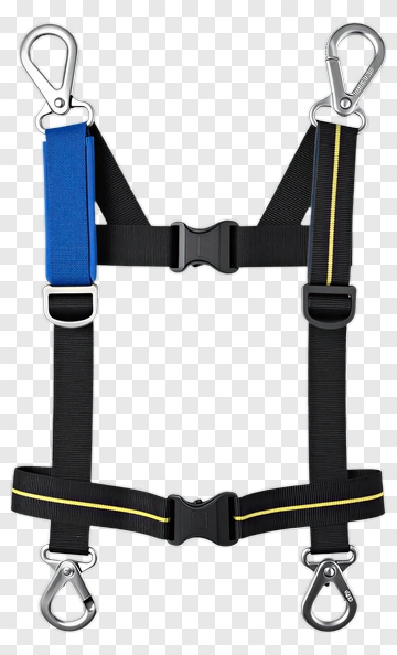 Black Harness With Blue And Yellow Accents PNG