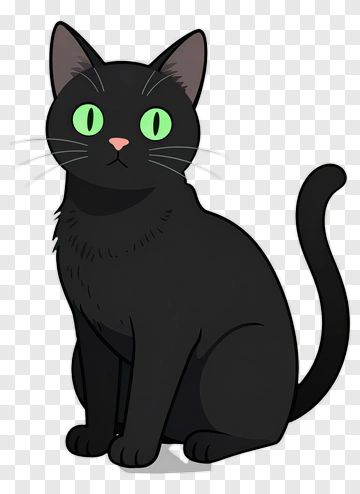 Black Cat With Green Eyes PNG