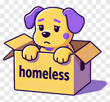 Sad Cartoon Dog In A Box PNG