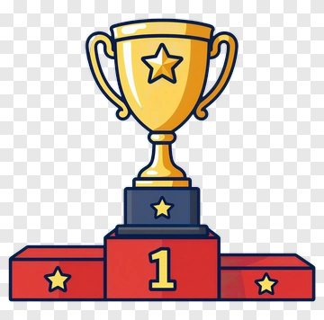 Golden Trophy On Podium PNG