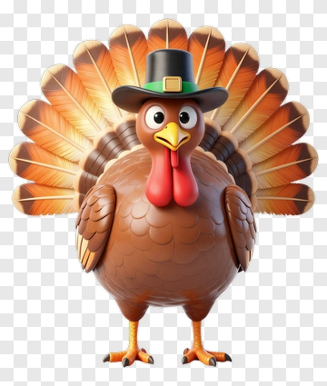 Thanksgiving Turkey In Hat PNG