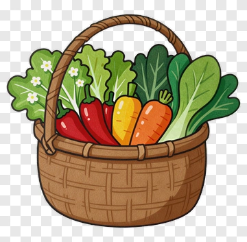 Basket Of Fresh Vegetables PNG