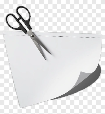 Black Scissors Cutting White Paper PNG