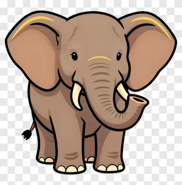 Cute Cartoon Elephant PNG