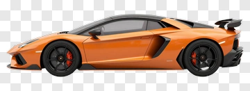 Orange Lamborghini Sports Car PNG
