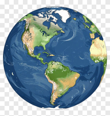 Earth Globe With Star And Moon PNG