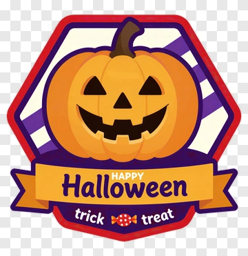 Halloween Jack-o'-Lantern Emblem PNG