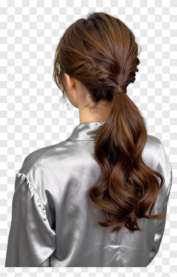 Woman With Brown Ponytail Hairstyle PNG