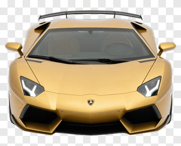 Golden Lamborghini Aventador Front View PNG