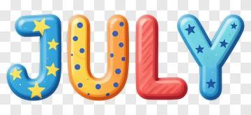 July Letter Design PNG