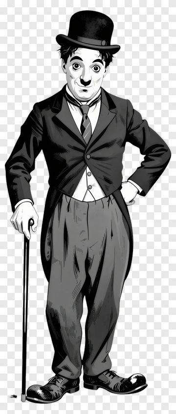 Charlie Chaplin In Classic Costume PNG