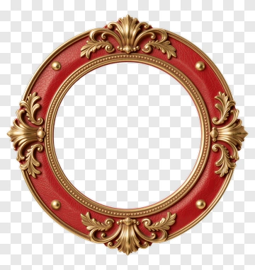 Ornate Red And Gold Frame PNG