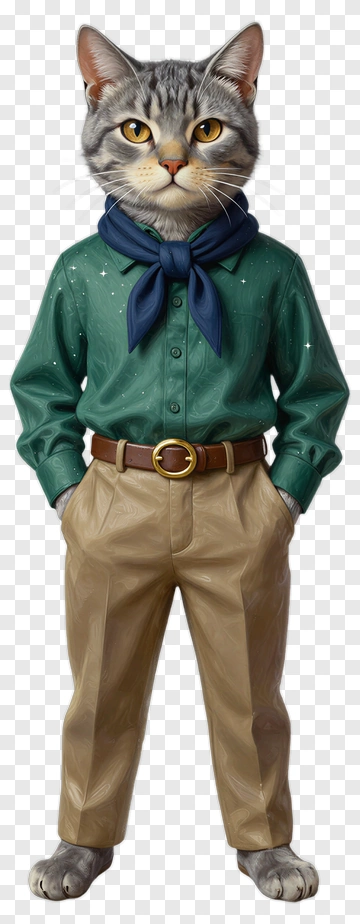 Cat In Human Attire PNG