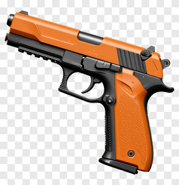 Orange And Black Pistol PNG