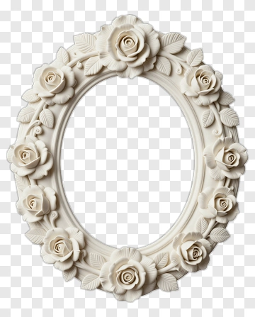 White Rose Decorated Frame PNG