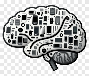 Digital Brain Concept PNG