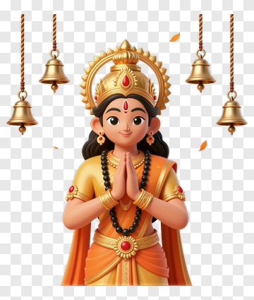 Devi In Golden Attire PNG