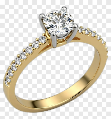 Gold Diamond Engagement Ring PNG